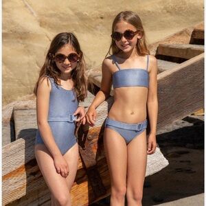 PQ indie sky belted  sz 2 swim suit NWT